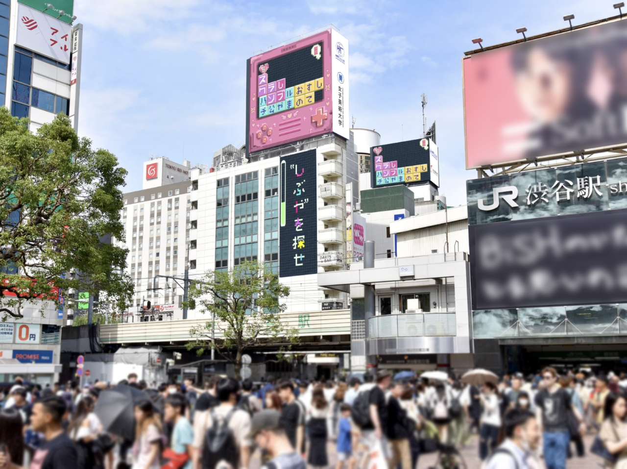 『女子美×ヒットビジョン コラボレーション展』が開催される「シンクロ7シブヤヒットビジョン」